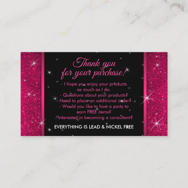 Pink Bright Luxury Jewelry Thank You Crown Business Card (Front)