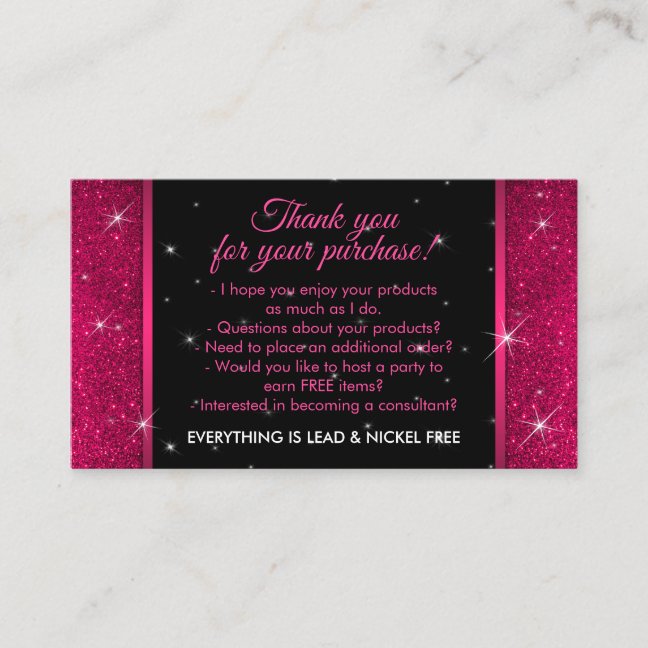 Pink Bright Luxury Jewelry Thank You Crown Business Card