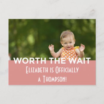 Pink Bright Modern Stripes Adoption Announcements by TheFosterMom at Zazzle