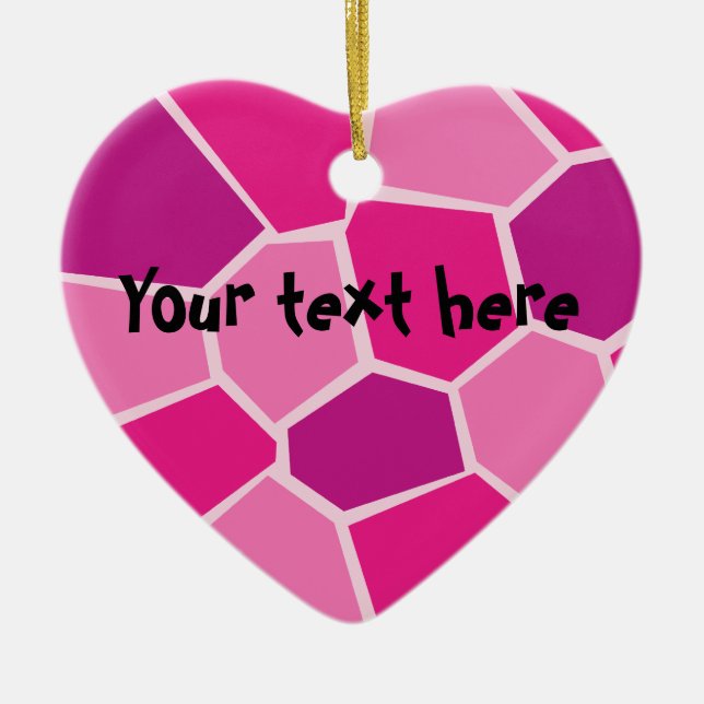 Pink broken heart custom Ceramic Ornament (Front)