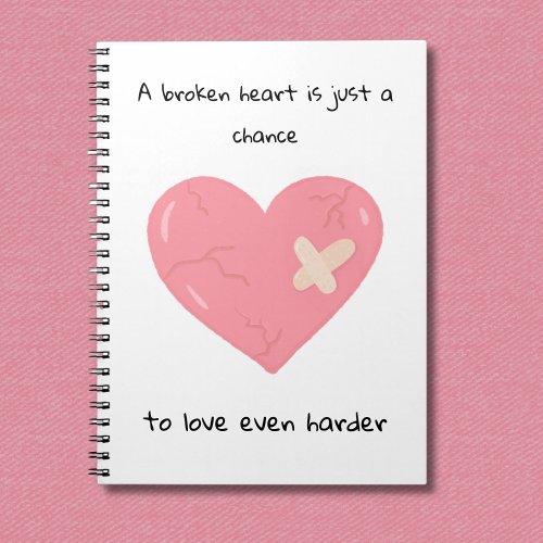 Pink broken heart  notebook