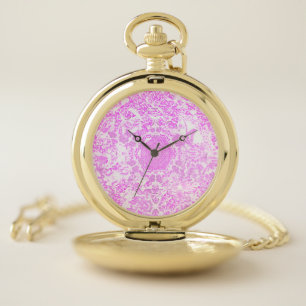 Pink broken kaleidoscope pocket watch