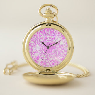 Pink broken kaleidoscope  pocket watch