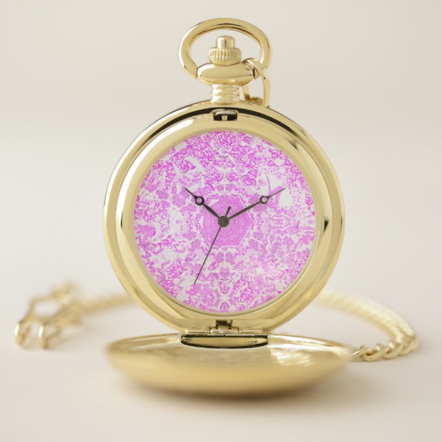 Pink broken kaleidoscope  pocket watch (Inside)