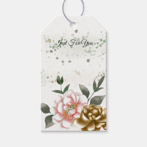 Pink Bronze Speckled Peony Gift Tags