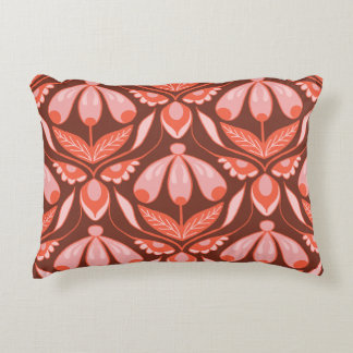 pink brown accent pillow