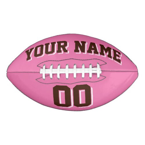 PINK BROWN AND WHITE Custom Football