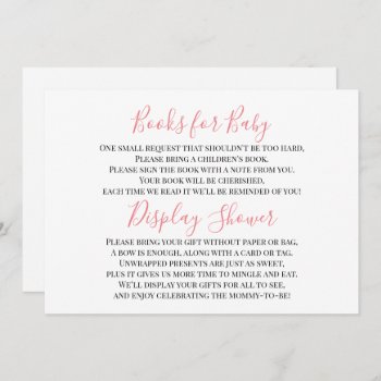 Pink Brown Baby Girl Display Shower Insert Card by figtreedesign at Zazzle