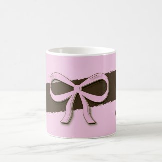 Pink & Brown Bows & Flowers Mug