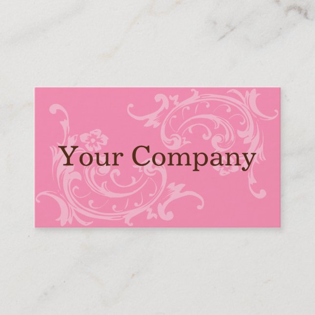Pink & Brown Business Card (Front)