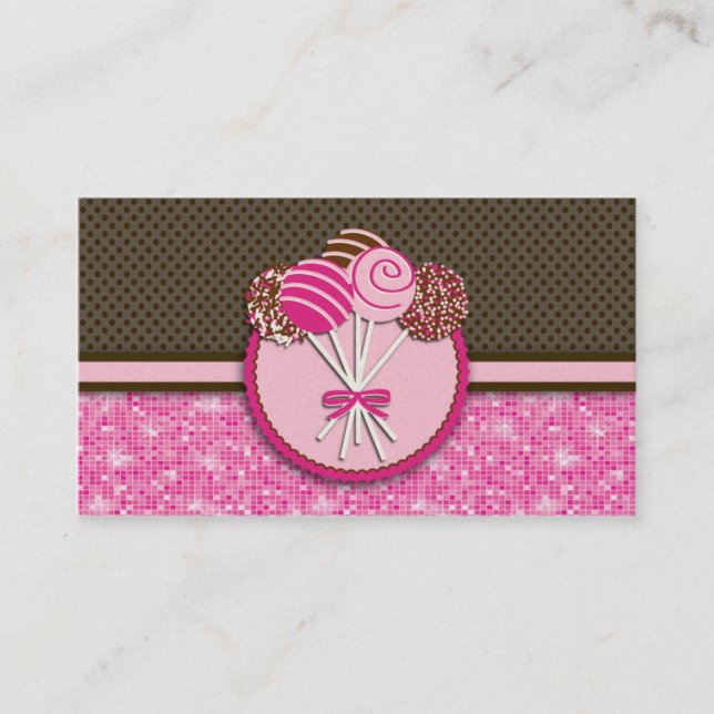 Pink & Brown Cake Pops : Business Cards (Front)
