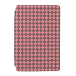 Pink Brown Checker Diamond Pattern iPad Mini Cover