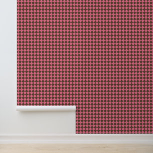 Pink Brown Checker Diamond Pattern Wallpaper