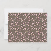 Pink, Brown Cherry Blossoms Reply Card (Back)