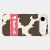 Pink Brown Cow Print iPhone 4 4s Case-Mate Cover (Back (Horizontal))