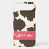Pink Brown Cow Print iPhone 4 4s Case-Mate Cover (Back)