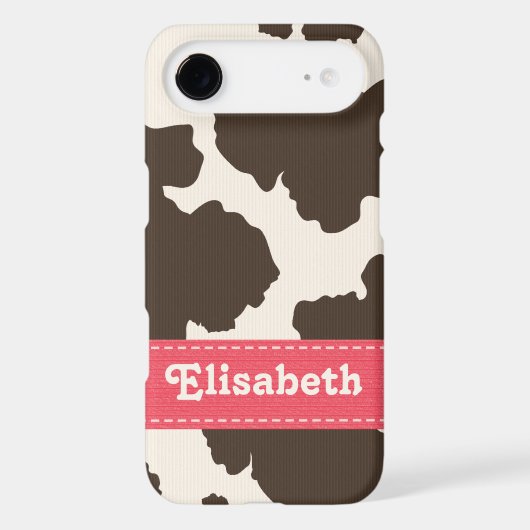 Pink Brown Cow Print iPhone 4 4s Case-Mate Cover (Back)