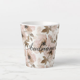 Pink Brown Cowgirl Southwestern Floral Latte Mug
