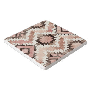 Pink Brown Cowgirl Southwestern Tribal Trivet