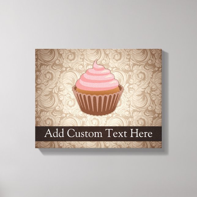 Pink/Brown Cupcake Canvas Print (Front)