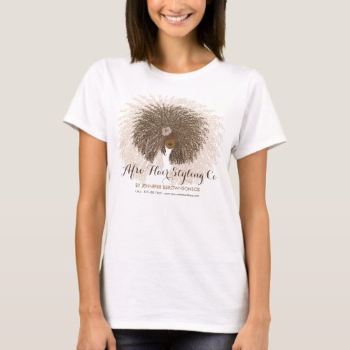 Pink Brown Curl Professional Afro Hair Stylist T_Shirt