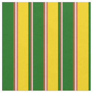 Pink, Brown, Dark Green, Yellow, and Chocolate Fabric