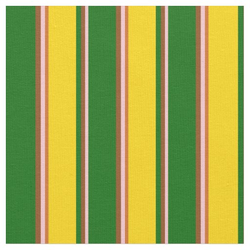 Pink, Brown, Dark Green, Yellow, and Chocolate Fabric