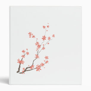 Pink brown dogwood branch left side binder