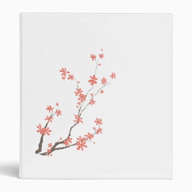 Pink brown dogwood branch left side binder (Front)