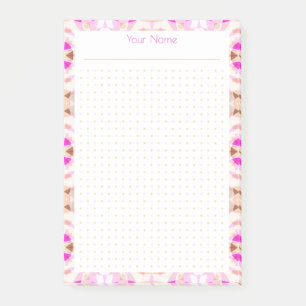 Pink Brown Dot Grid Layout College Plan Planner Post-it Notes