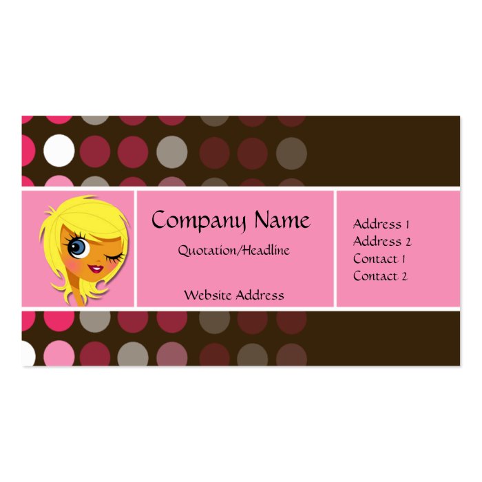 Pink & Brown Dots Chic Business Card