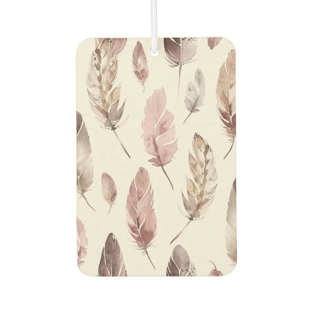 Pink Brown Feathers  Air Freshener (Front)