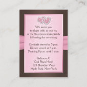 Pink, Brown Floral Joined Hearts Enclosure Card (Back)