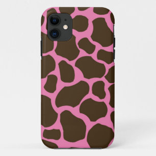Pink Brown Giraffe Spots Print iPhone 5 Case