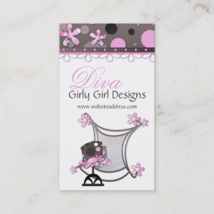 Pink & Brown Girly Girl Diva Business Cards