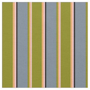 Pink, Brown, Green, Slate Gray, and Black Pattern Fabric