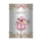 Pink Brown Lace Girl Baby Shower RSVP