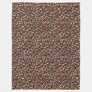 Pink Brown Leopard Fleece Blanket