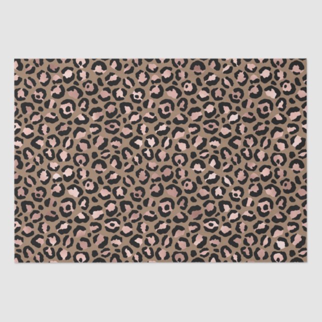 Pink Brown Leopard Tissue Paper (Front)