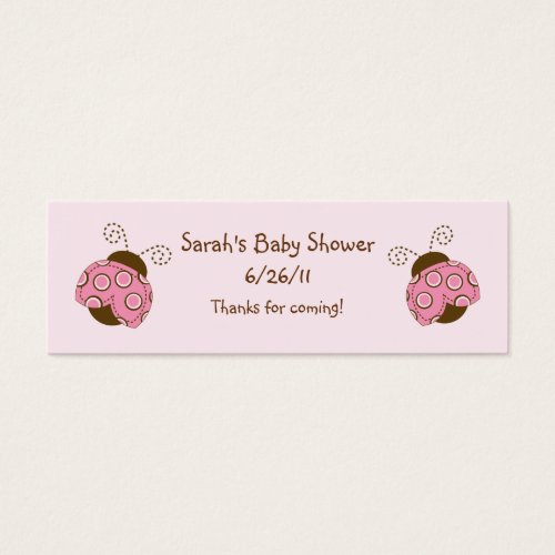 Pink &amp; Brown Mod Ladybug Baby Shower Favor/Tags Business Card