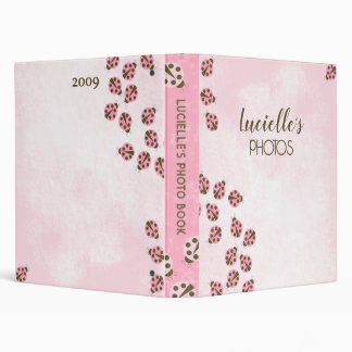 Pink Brown Modern Ladybug Girl's Photo BINDER