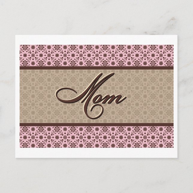 Pink Brown Mom Postcard (Front)