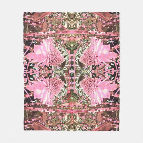 Pink  Brown Paradise Fleece Blanket