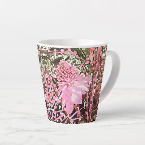 Pink  Brown Paradise Porcelain  Latte Mug