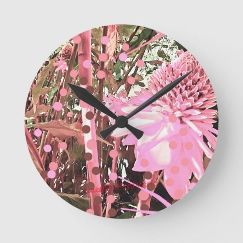 Pink  Brown Paradise Wall Clock