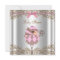 Pink Brown Pearls Lace Girl Baby Shower