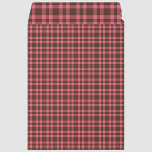 Pink Brown Plaid Pattern Envelope Mailers
