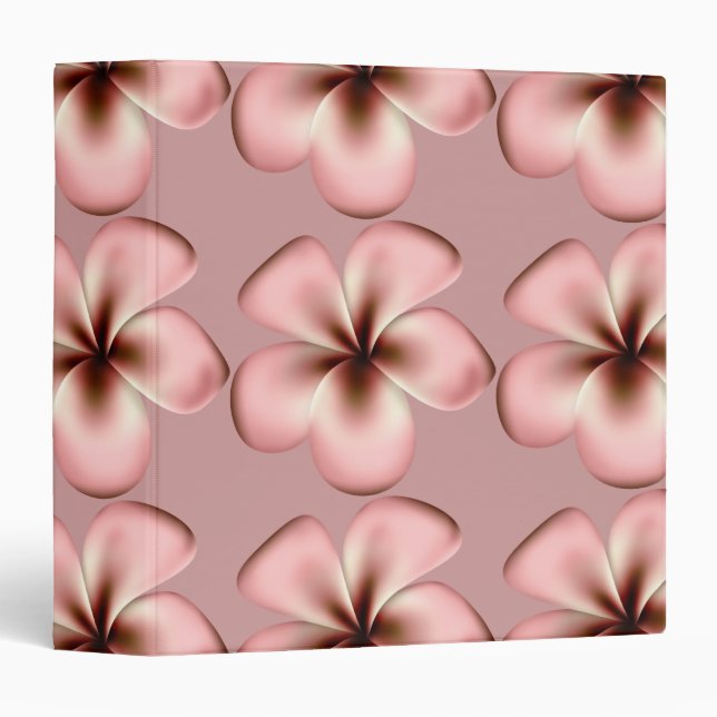 Pink & Brown Plumeria Flower Binder (Front/Spine)