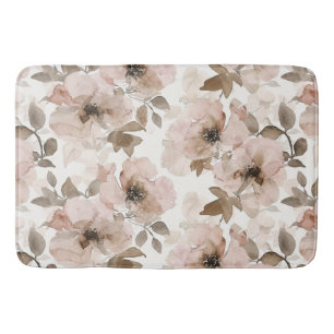 Pink Brown Southwestern Floral Bath Mat