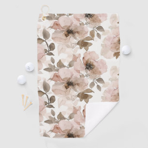 Pink Brown Southwestern Floral  Golf Towel